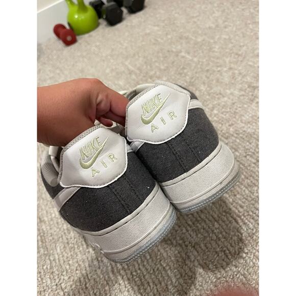 Nike Air Force 1 07 "Recycled Canvas" Iron Grey-Barely Volt CN0866-002 Size 14 - Picture 7 of 8